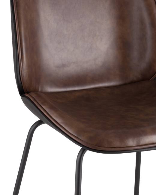 Стул барный Beetle PU со спинкой коричневый