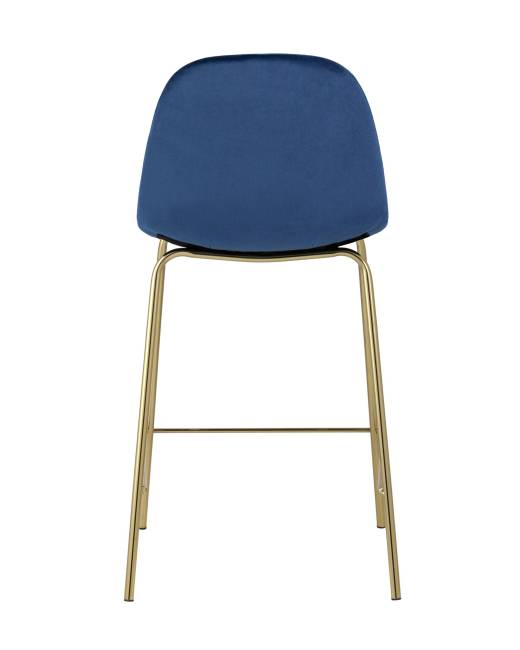 Стул полубарный Валенсия велюр синий золотые ножки