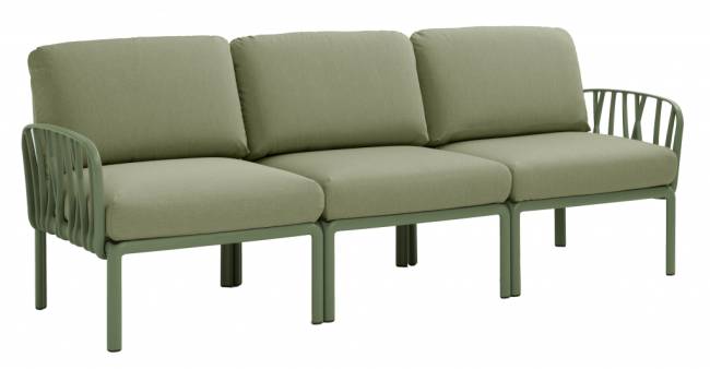 Диван пластиковый с подушками Komodo 3 агава, джунгли 2160х780х880 мм