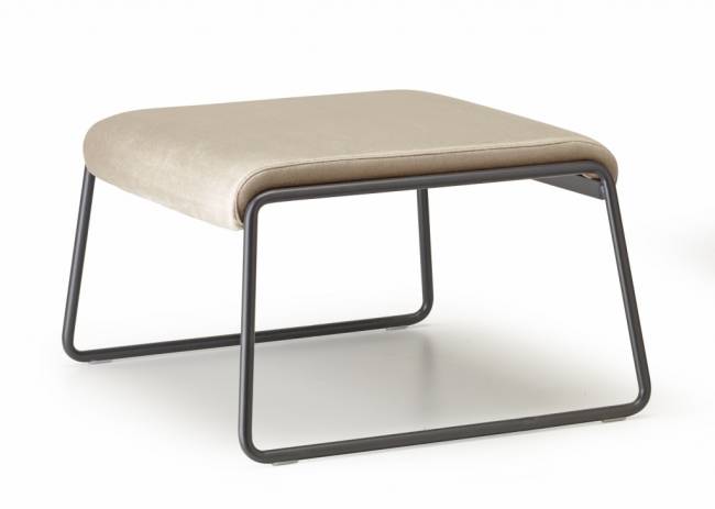 Пуф с обивкой Lisa Lounge Pouf антрацит, слоновая кость 630х550х350 мм