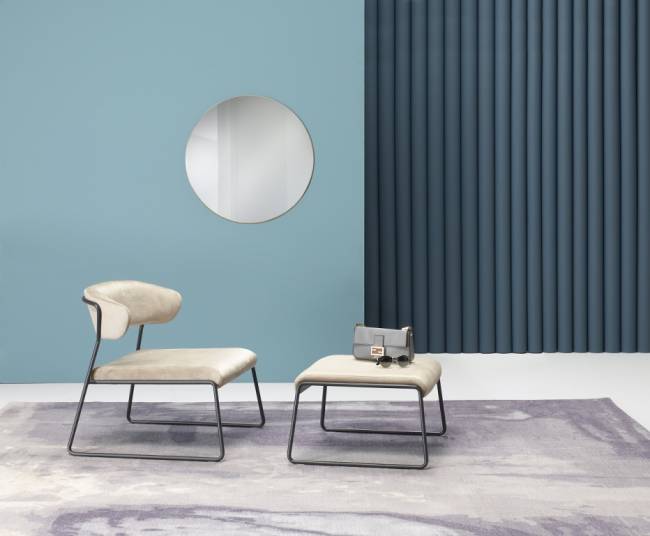 Пуф с обивкой Lisa Lounge Pouf антрацит, слоновая кость 630х550х350 мм