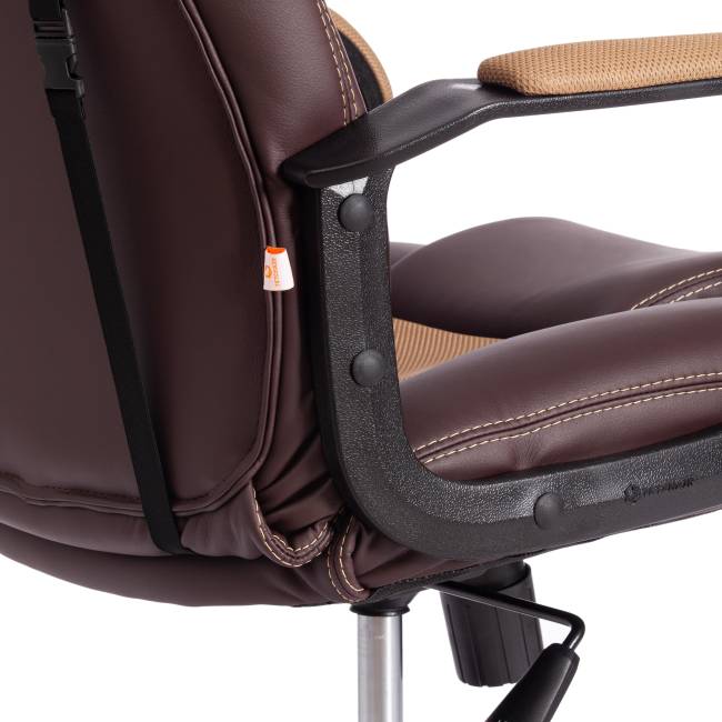 Кресло DRIVER (22) кож/зам/ткань, коричневый/бронза, 36-36/TW-21 коричневый/бронза кож/зам/ткань