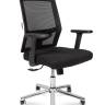 Кресло офисное / Торонто LB / база хром / черный пластик / черная сетка / черная ткань