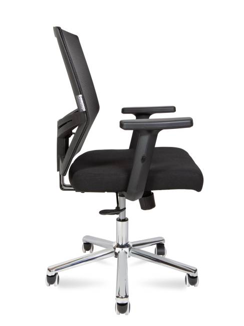 Кресло офисное / Торонто LB / база хром / черный пластик / черная сетка / черная ткань