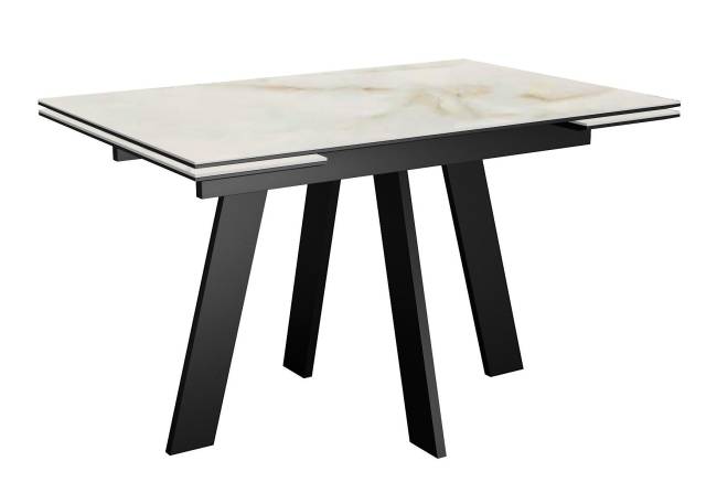 Стол DikLine SKM110 Керамика глянец Ostra Bianco (мрамор глянец белый)/подстолье черное Стол DikLine SKM110 Керамика глянец Ostra Bianco (мрамор глянец белый)/подстолье черное