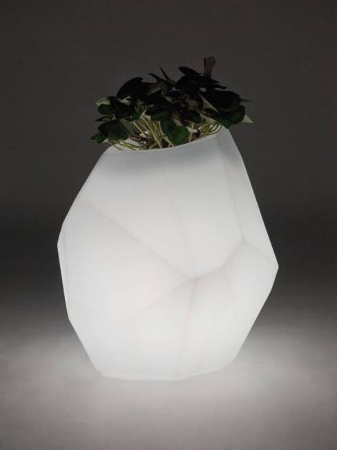 Кашпо пластиковое светящееся Secret Lighting белый 440х470х520 мм