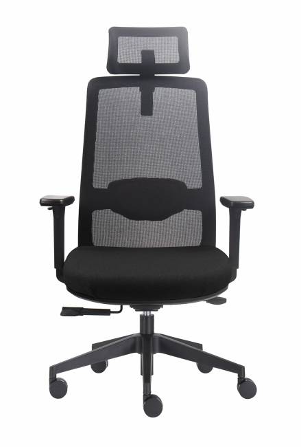 Кресло офисное / Кросс / Cross / черная сетка / черная ткань / нейлоновая база