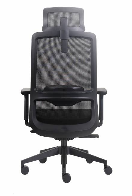 Кресло офисное / Кросс / Cross / черная сетка / черная ткань / нейлоновая база