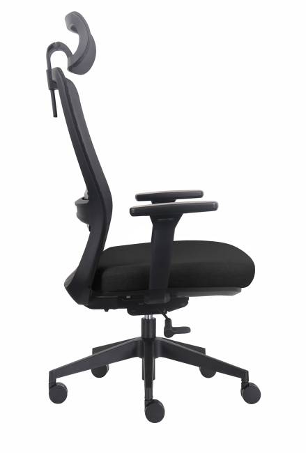 Кресло офисное / Кросс / Cross / черная сетка / черная ткань / нейлоновая база