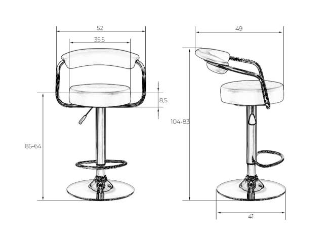 Стул барный DOBRIN MARTA, чёрный