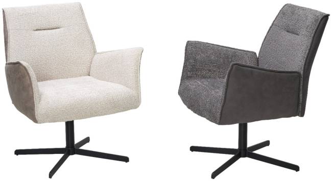 Кресло BELFAST 360 град. XD841-16 Серый, букле/ GINO-457 Серый, ткань/ Черный, ®DISAUR