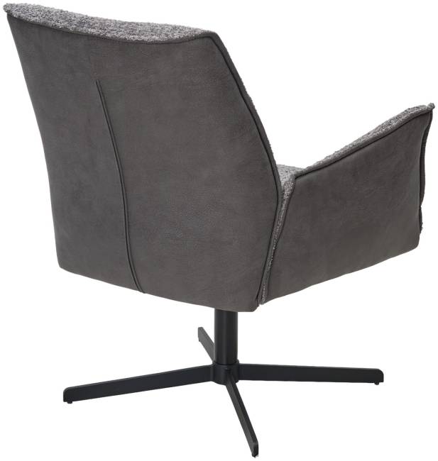 Кресло BELFAST 360 град. XD841-16 Серый, букле/ GINO-457 Серый, ткань/ Черный, ®DISAUR