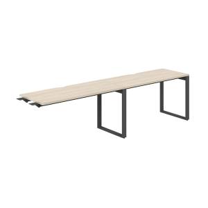 AG.192.AR.V.72.AN / Рабочая станция комбо s-b-s 2800х600х750 / профиль О-образный: 70х20 антрацит; столешница с вырезом; столешница: акация равелло