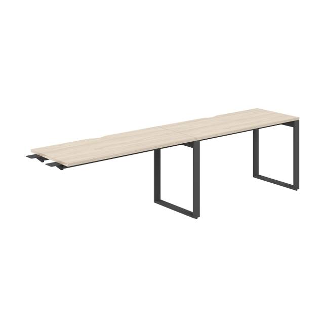 AG.192.AR.V.72.AN / Рабочая станция комбо s-b-s 2800х600х750 / профиль О-образный: 70х20 антрацит; столешница с вырезом; столешница: акация равелло