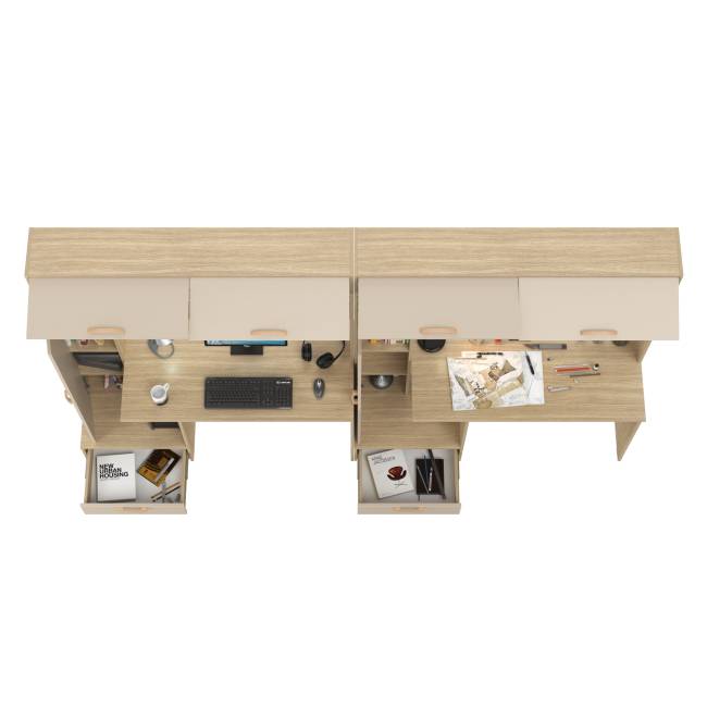 Лайт столы компьютерные с полками и нишей для системного блока 03.243Н цвет плэйн/сатин