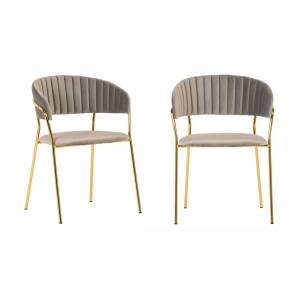 Комплект из 2-х стульев Turin латте, золотые ножки
