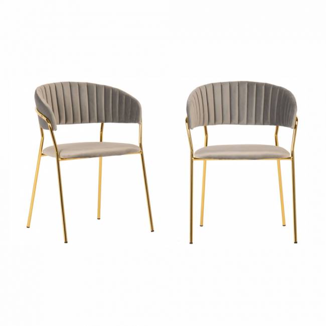 Комплект из 2-х стульев Turin латте, золотые ножки Комплект из 2-х стульев Turin латте, золотые ножки
