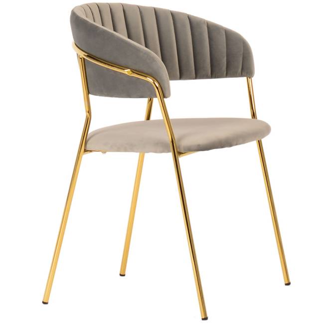 Комплект из 2-х стульев Turin латте, золотые ножки Комплект из 2-х стульев Turin латте, золотые ножки
