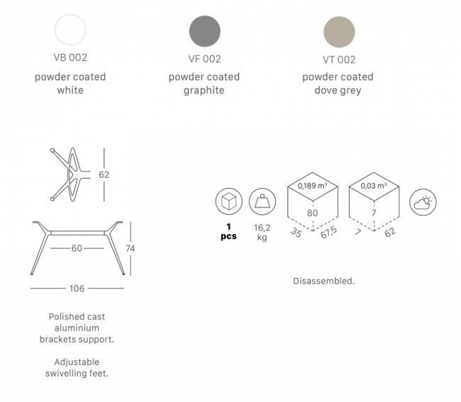 Подстолье металлическое двойное Metropolis L белый 1060х620х740 мм