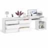 Комод Мори МК1380 6 выдвижных ящиков с компьютерным столом МС-1 правый цвет белый