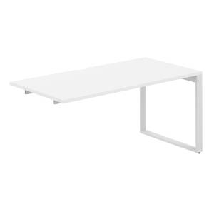 AG.189.WH.V.72.WH / Секция рабочей станции 1600х800х750 / профиль О-образный: 70х20 белый; столешница с вырезом; столешница: белый