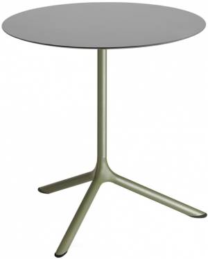 Стол ламинированный обеденный Tripe Maxi оливковый, светло-серый Ø800х740 мм