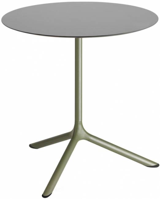 Стол ламинированный обеденный Tripe Maxi оливковый, светло-серый Ø800х740 мм
