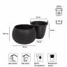 Кашпо для цветов Beton Bowl DKB290-B411 чёрный 2 предмета 3,9 л