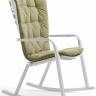 Кресло-качалка пластиковое с подушкой Folio белый, зеленый 720х810-925х1190-1125 мм