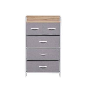 Комод Leset Ноа 5 ящ., Каркас Белый, Светло-серый Белый Светло-серый
