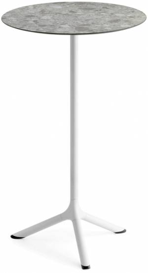 Стол ламинированный барный Tripe белый, зернистый Ø600х1100 мм