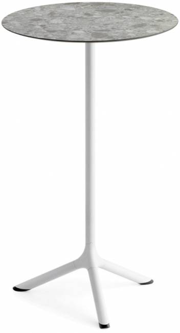 Стол ламинированный барный Tripe белый, зернистый Ø600х1100 мм