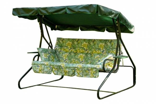 Качели садовые 3-х местные Люкс 3(каркас серый, м/э разноцветный рис. листья) Качели садовые 3-х местные Люкс 3(каркас серый, м/э разноцветный рис. листья)