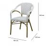 Кресло под бамбук French Bistro бамбуковый, белый, серый 560х620х830 мм