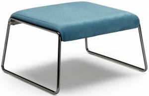 Пуф с обивкой Lisa Lounge Pouf черный глянцевый никель, голубой 630х550х350 мм