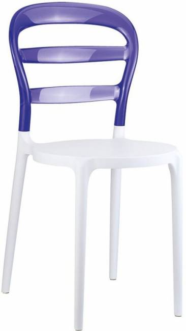 Стул пластиковый Miss Bibi белый, фиолетовый 420х500х850 мм