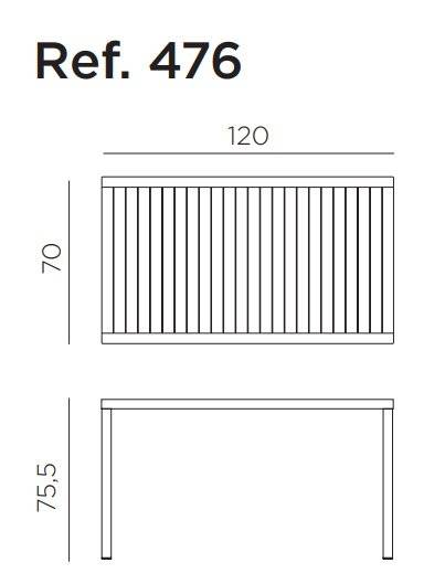 Стол пластиковый обеденный Cube 120x70 табак 1200х700х755 мм