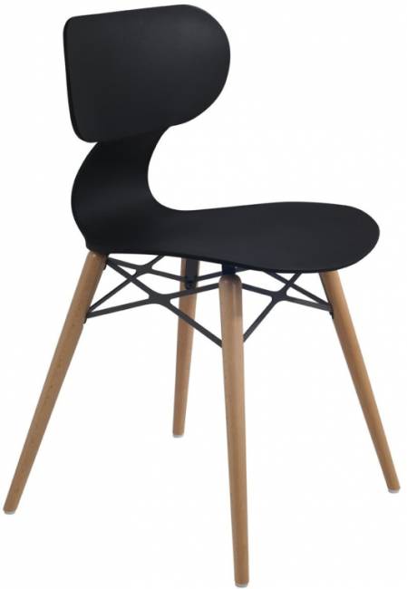 Стул пластиковый Yugo-S Wox Beech черный 460х475х783 мм