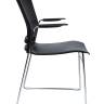 Стул / Five black / черный пластик / хром база с подлокотниками