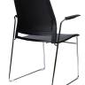 Стул / Five black / черный пластик / хром база с подлокотниками