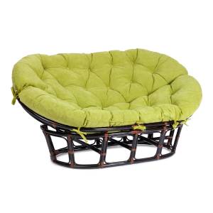 Диван MAMASAN/МАМАСАН 23/02 W /с подушкой/ подушка 182х119 см, 169х102х80 см, Antique brown (античный черно-коричневый), флок, олива, 23 Antique brown (античный черно-коричневый)