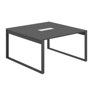 AG.2-1414.AN.72.AN.AN / Стол для переговоров 1400х1438х750 / профиль О-образный: 70х20 антрацит; лючок: серебро; столешница: антрацит вставка антрацит