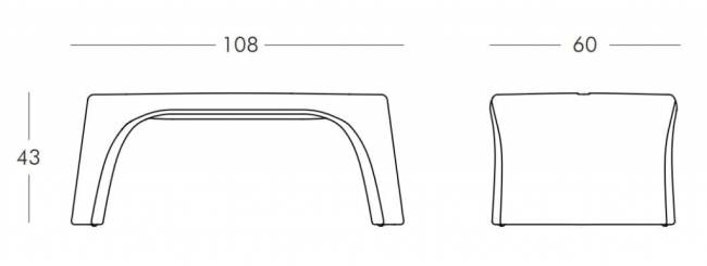 Скамья пластиковая Amelie Panchetta Standard 1080x600х430 мм