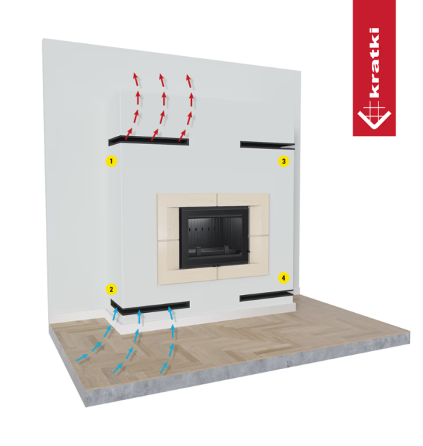 Решётка Kratki Luft SLIM 400х600х120 45S угловая правая черная