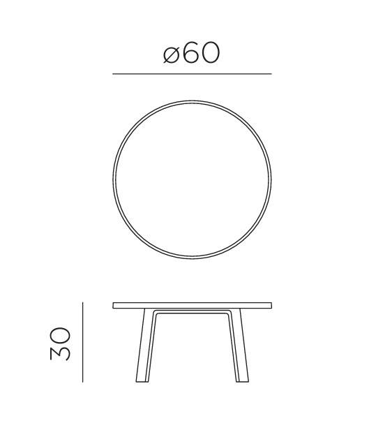 Столик пластиковый кофейный Maximo Tavolino 60 Mini базальт Ø600х300 мм