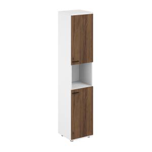 SG.846.WH.DM.DM.R / Шкаф высокий с нишей 400х400х1955, з.ст HDF, правый / корпус: белый; фасады: дуб модена