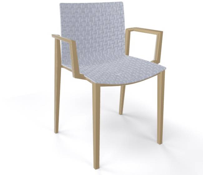 Кресло пластиковое Clipperton B жемчужно-серый 570х455х815 мм