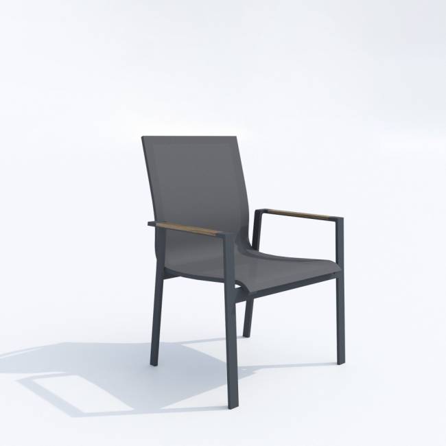 Обеденная группа MIRRA SOLA каркас карбон / стол поливуд 220 / текстилен серый