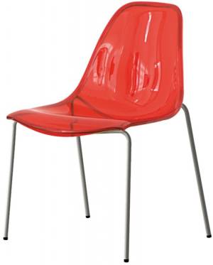 Стул прозрачный DayDream красный 530х555х820 мм