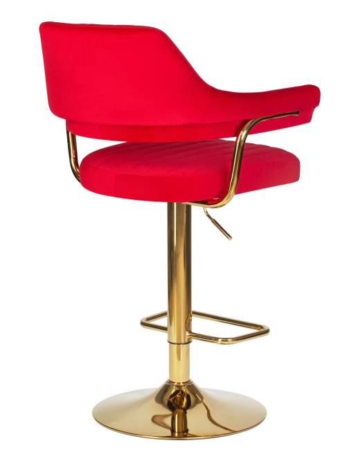 Стул барный DOBRIN CHARLY GOLD, красный велюр (MJ9-45)